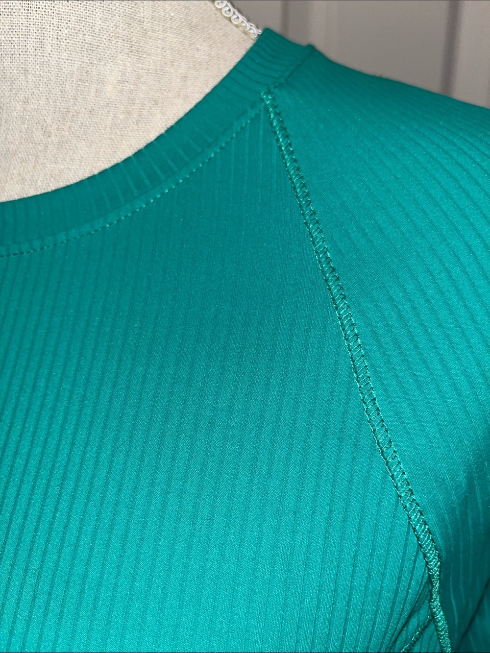 Spyder Women's Short Sleeve Ribbed Crewneck Top - Kelly Green - Picture 2 of 4